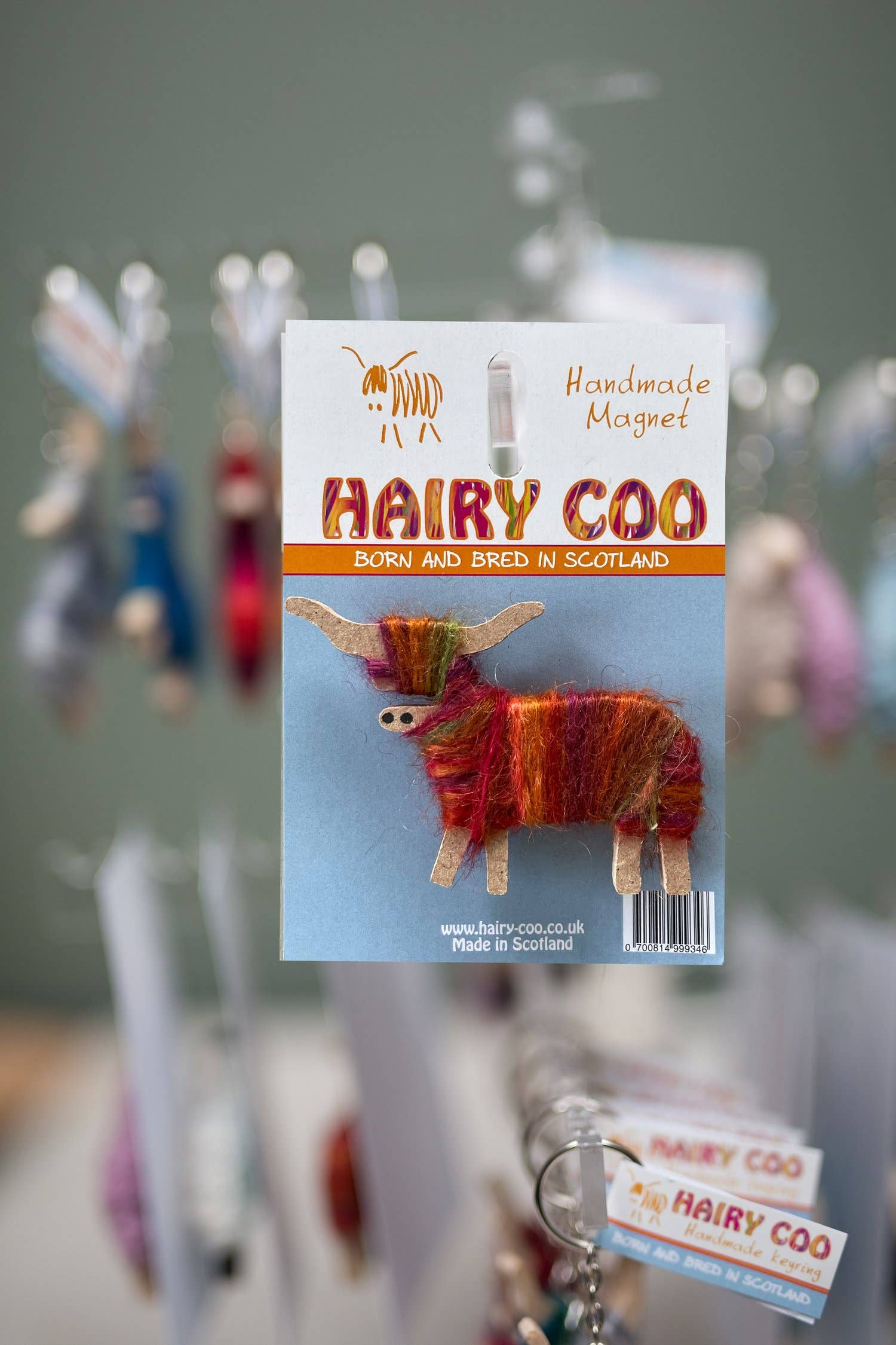 Handmade Highland Cow Magnet - Born and Bred in Scotland