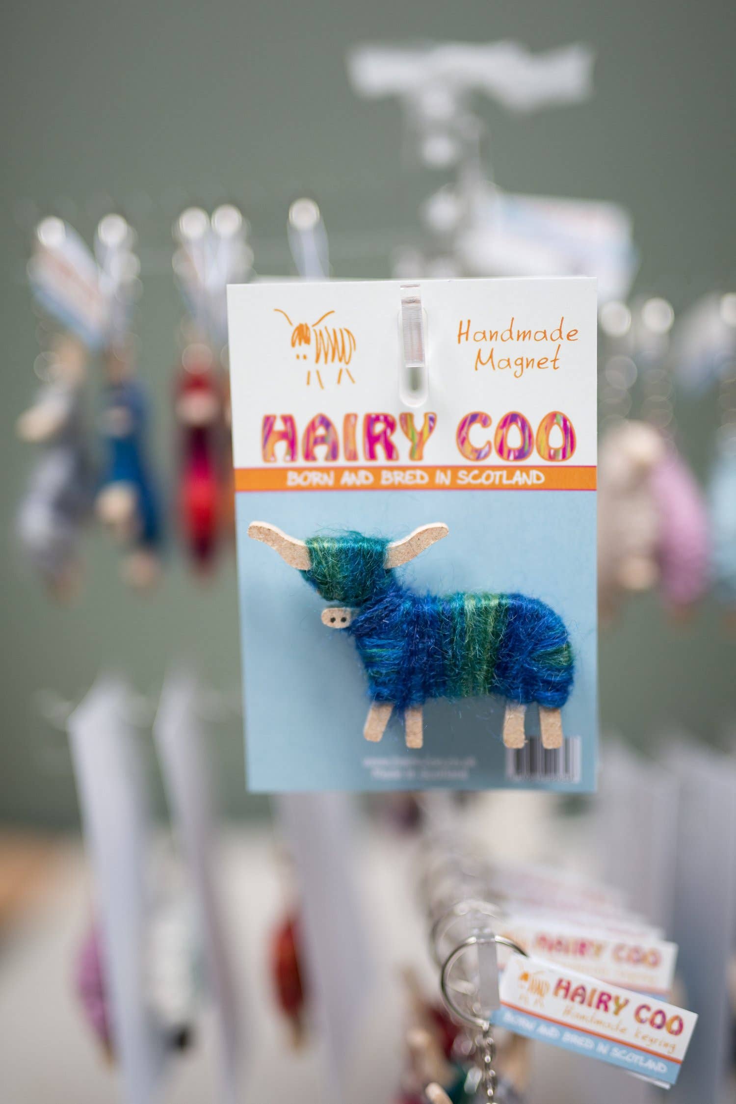 Handmade Highland Cow Magnet - Born and Bred in Scotland