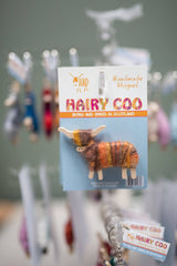 Handmade Highland Cow Magnet - Born and Bred in Scotland