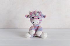 Baby Coo - Crocheted Colourful Highland Cow Toy in Box