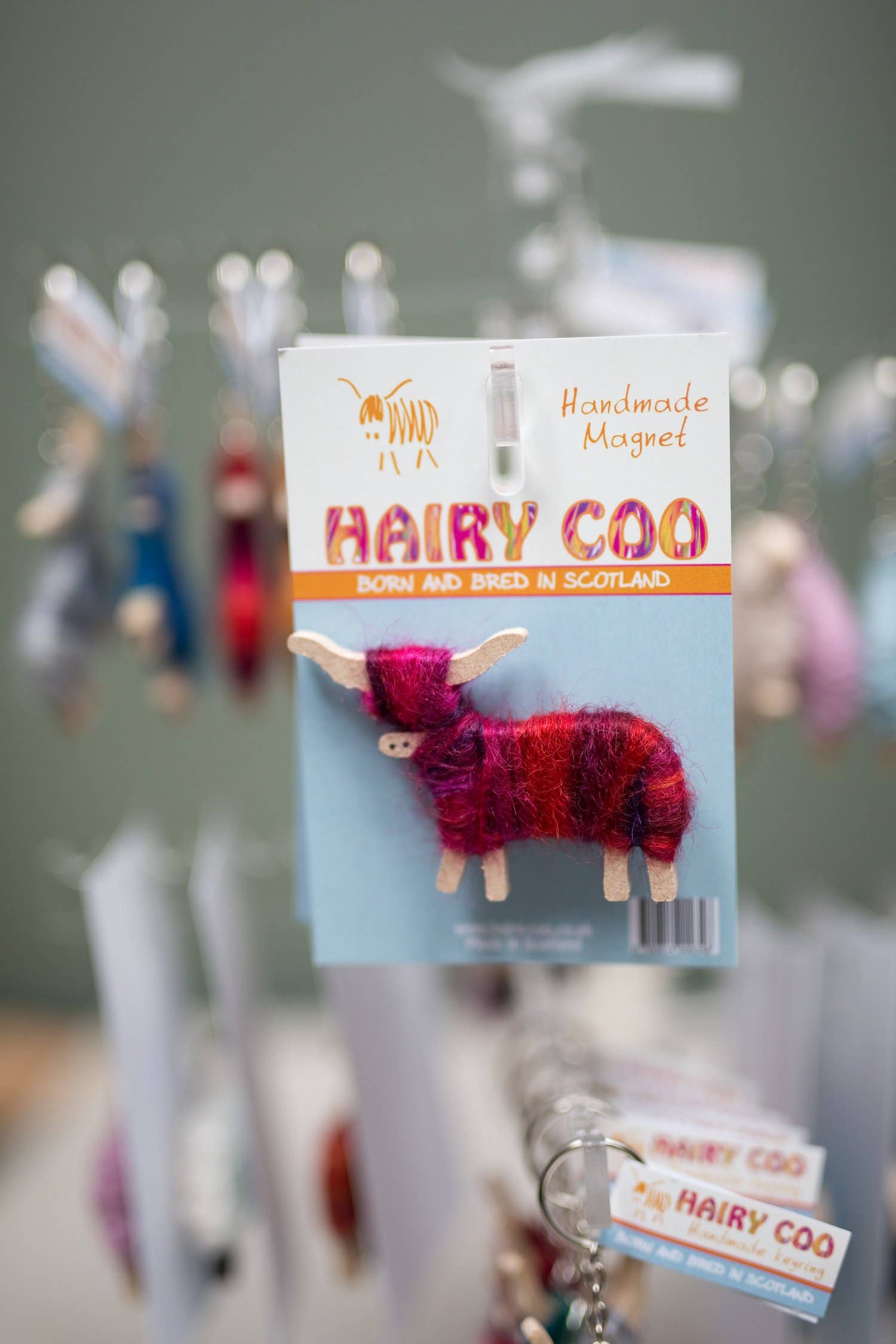 Handmade Highland Cow Magnet - Born and Bred in Scotland