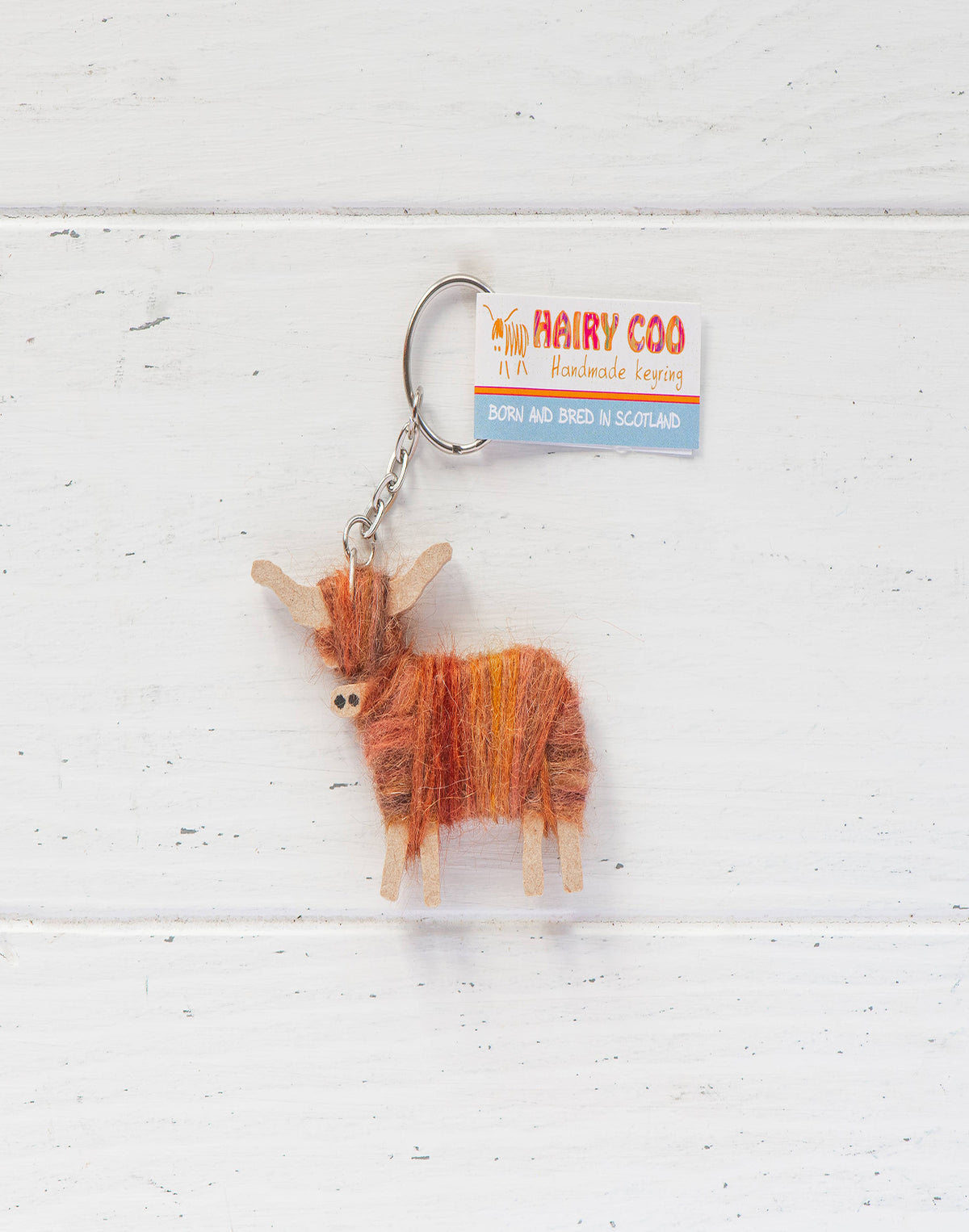 Handmade Highland Cow Keyring - Born and Bred in Scotland