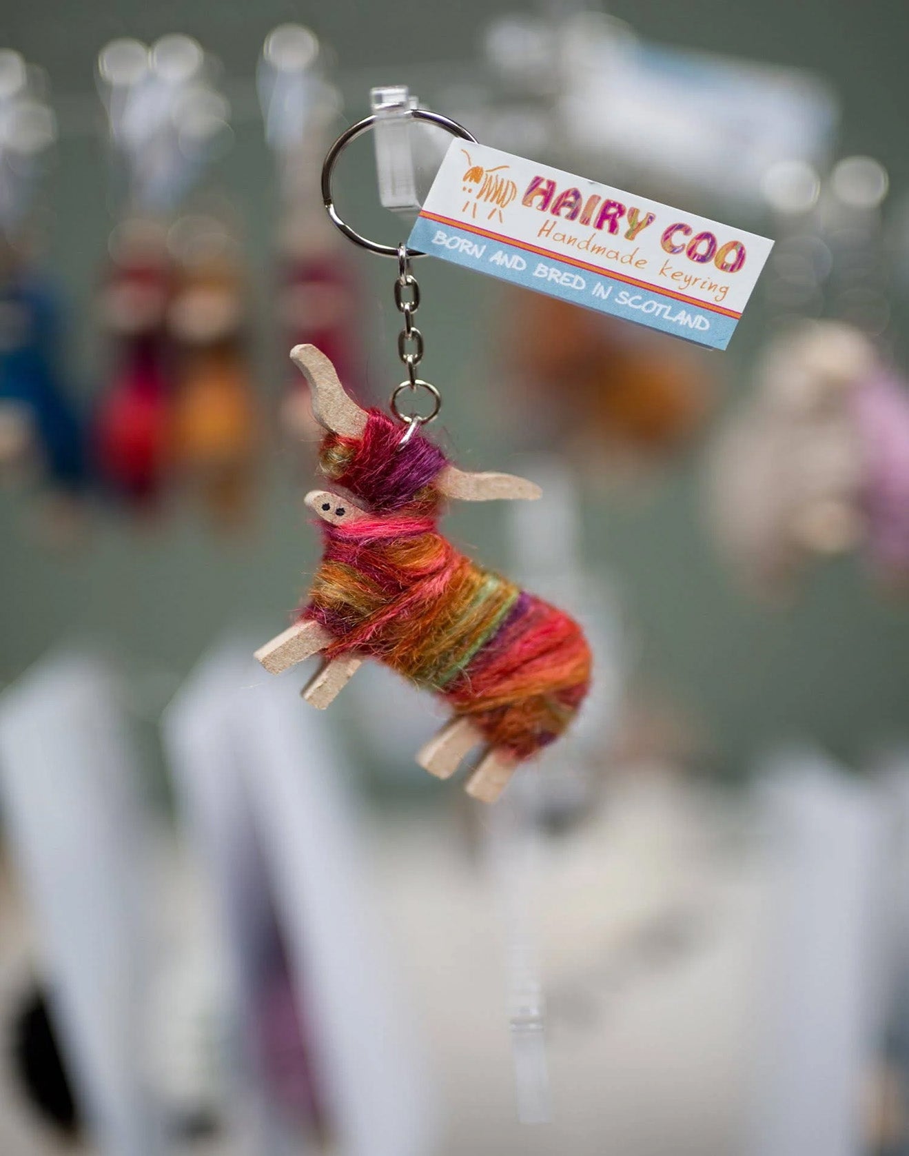 Handmade Highland Cow Keyring - Born and Bred in Scotland