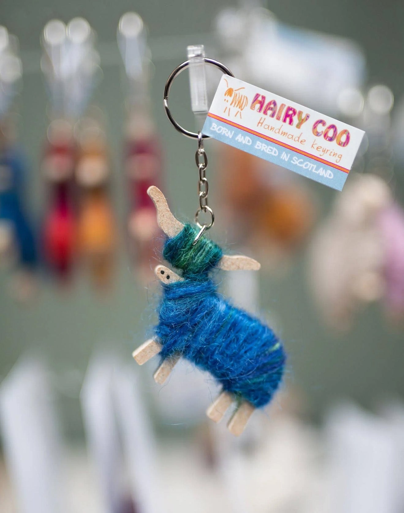 Handmade Highland Cow Keyring - Born and Bred in Scotland