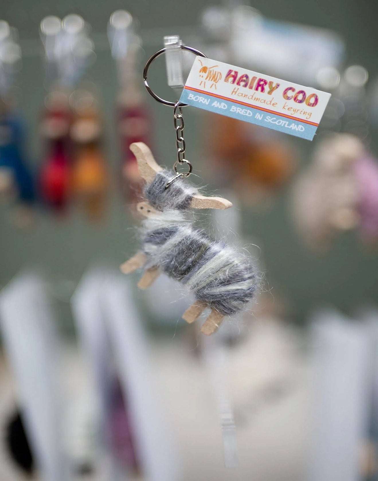 Handmade Highland Cow Keyring - Born and Bred in Scotland