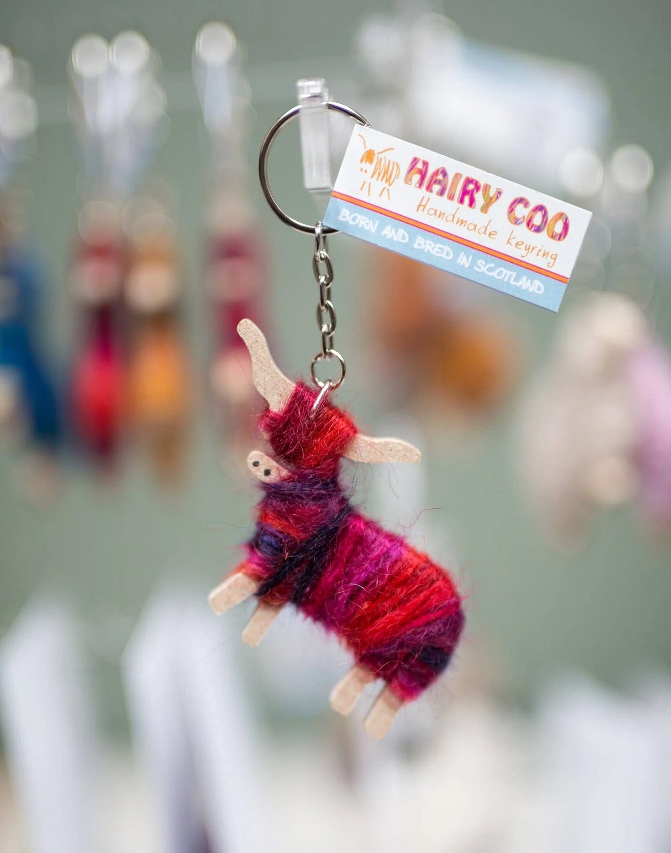 Handmade Highland Cow Keyring - Born and Bred in Scotland